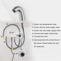 Automatic Sensor Touchless Chrome Bathroom Sink Faucet with Control Box and Temperature Mixer